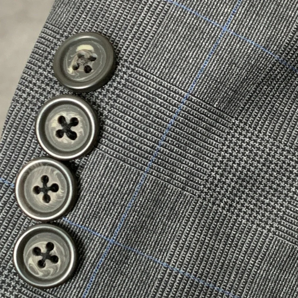 Brooks Brothers Blazer Jacket Men 40L Gray Glen Check Explorer Fitzgerald Sport